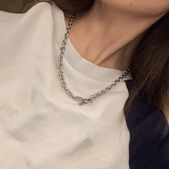 Men Silver Unique Punk Layering Choker Pendant Chunky Chain - Picture 4 of 6